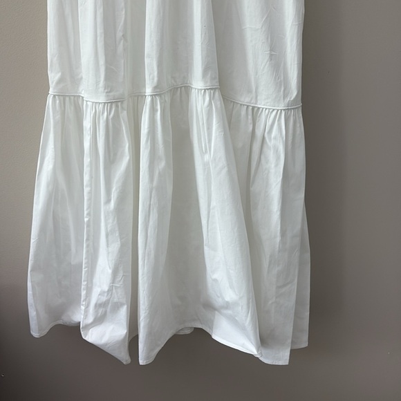 New STAUD Demi Dress White Tiered Maxi Cotton 3/4 Sleeves Size S - Picture 3 of 16